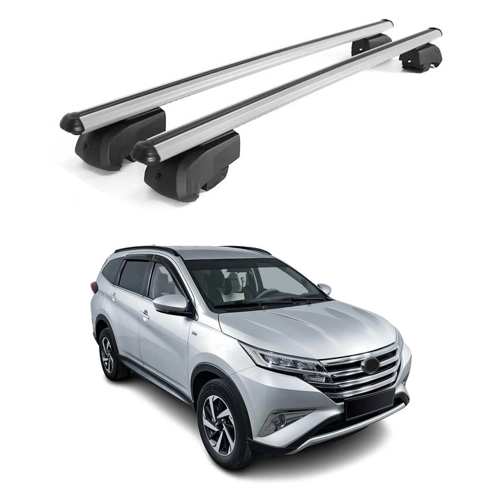 Bare transversale OMAC pentru Toyota Rush 2017-2025, aluminiu, 75kg, 2 piese, argintiu