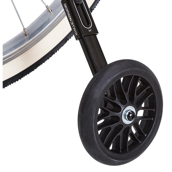 Колело за детски велосипед BTWIN 20"/24", помощно, пластмаса, черно