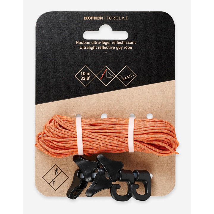 Corzi suport cort Forclaz, reflectorizante, ultra-usoare, nylon