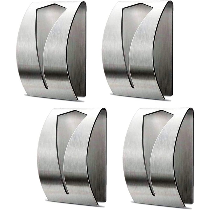 Suport autoadeziv pentru prosoape, inox, finisaj periat, set 4 bucati, 7.6x5cm