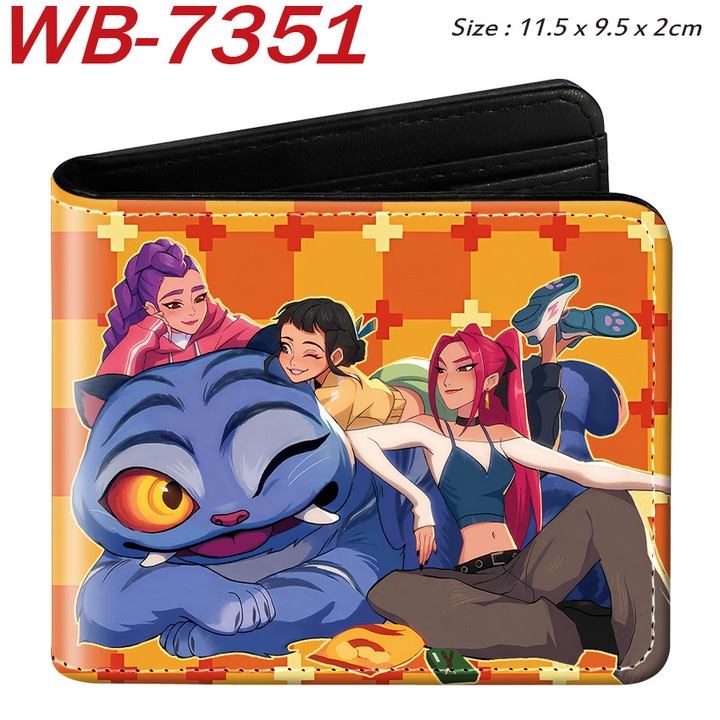 Portofel dama, model K-Pop Demon Hunters, piele ecologica, impermeabil, 11.5x9.5x2cm, WB-7351