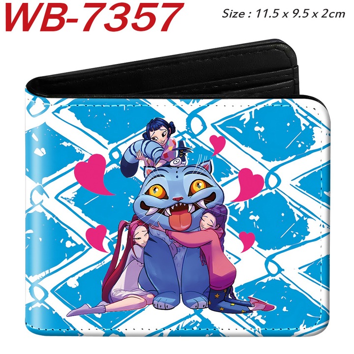 Дамски кожен портфейл, K-Pop стил, с отделения за съхранение, многоцветен