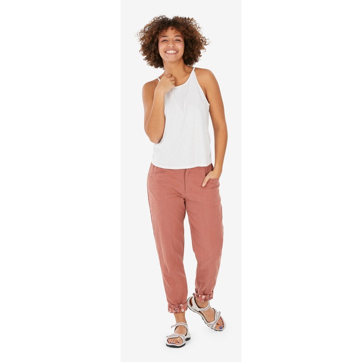 Maiou sport femei Quechua NH500, alb, bumbac, 2XL