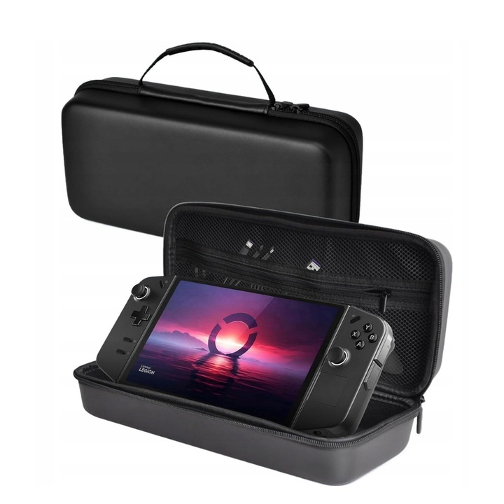 Etui pentru LENOVO LEGION GO, EtuiTab, compartiment pentru accesorii, negru, 26x12,5x5,5 cm
