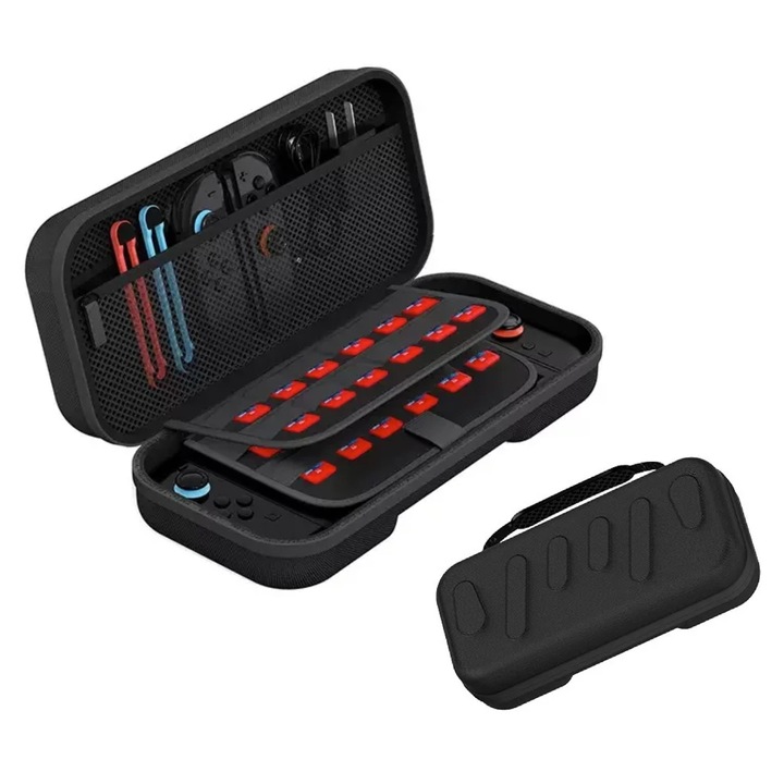 Husa de protectie EtuiTab pentru Nintendo Switch 2, robusta, rezistenta la socuri, negru, dimensiuni compacte