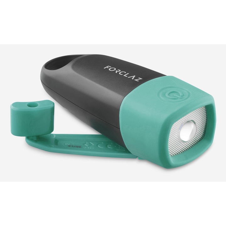Фенер FORCLAZ динамо 100 v2, 15 лумена, тюркоазено зелен