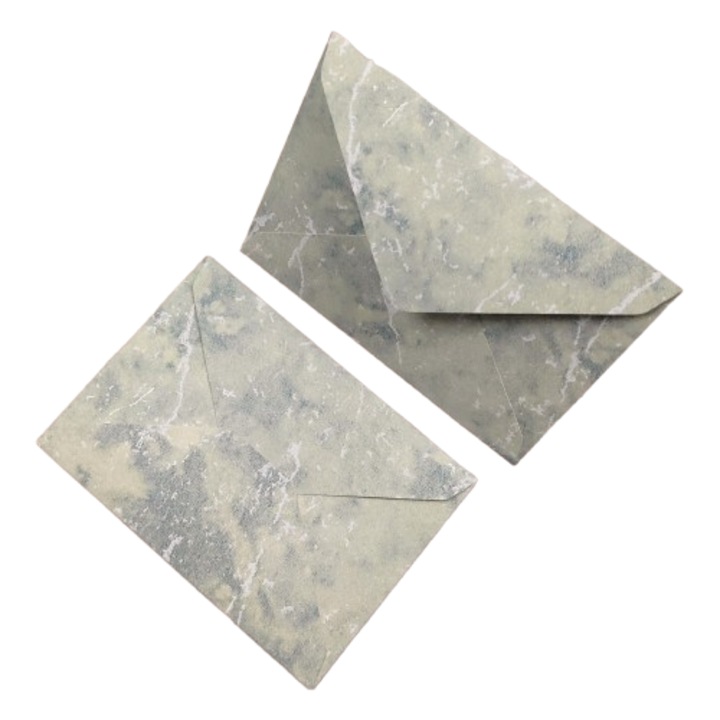 Комплект от 2 декоративни плика, 114x162мм, хартия, 250гр/м2, син/бежов