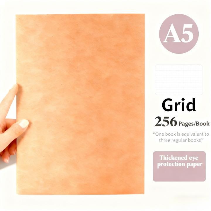 Set de 4 caiete A5, 256 pagini, coperta kraft, maro, 208x285mm