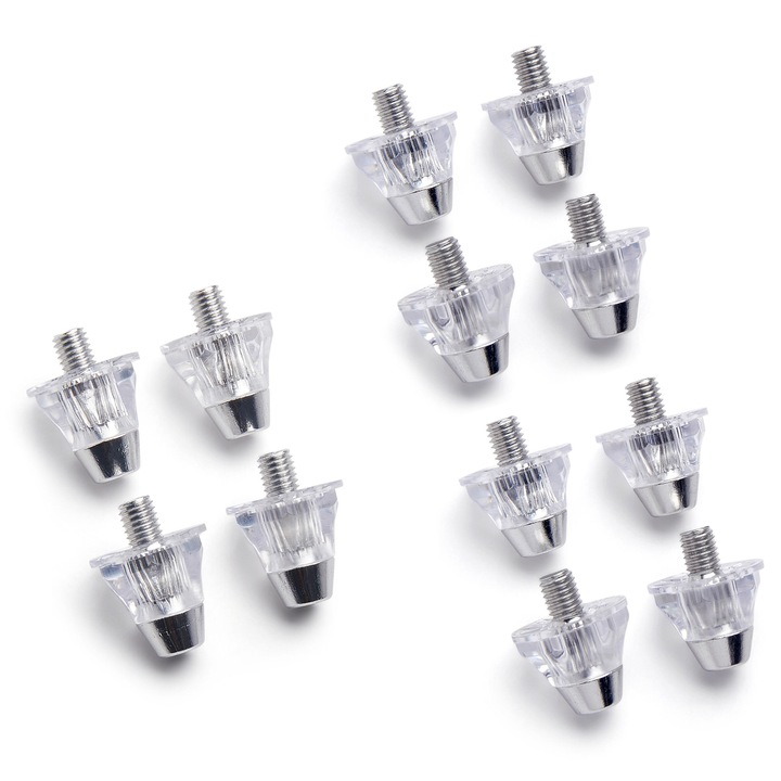 Бутонки за футбол Kipsta универсални прозрачни, алуминиеви, 11-13 мм, светлосиви