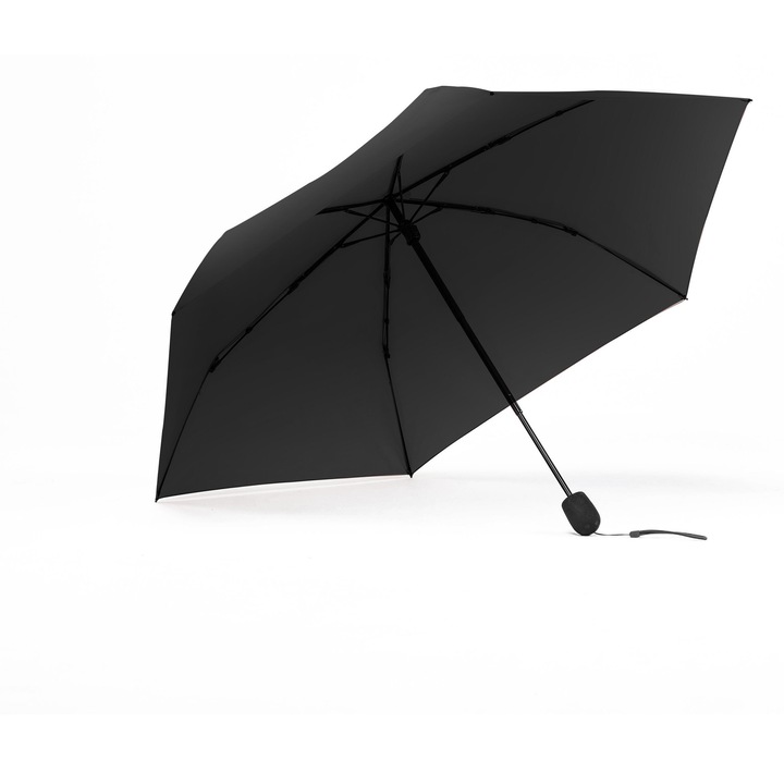 Umbrela golf Inesis, micro, negru fumuriu, compactă