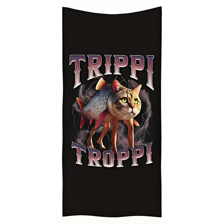 Prosop de plaja Italian Brainrot, 70x140 cm, material 100% poliester, uscare rapida, culori intense