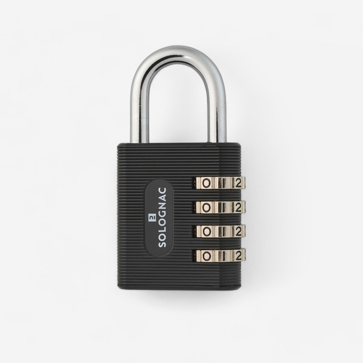 Lacat Solognac cu cod de securitate, negru grafit, 40mm