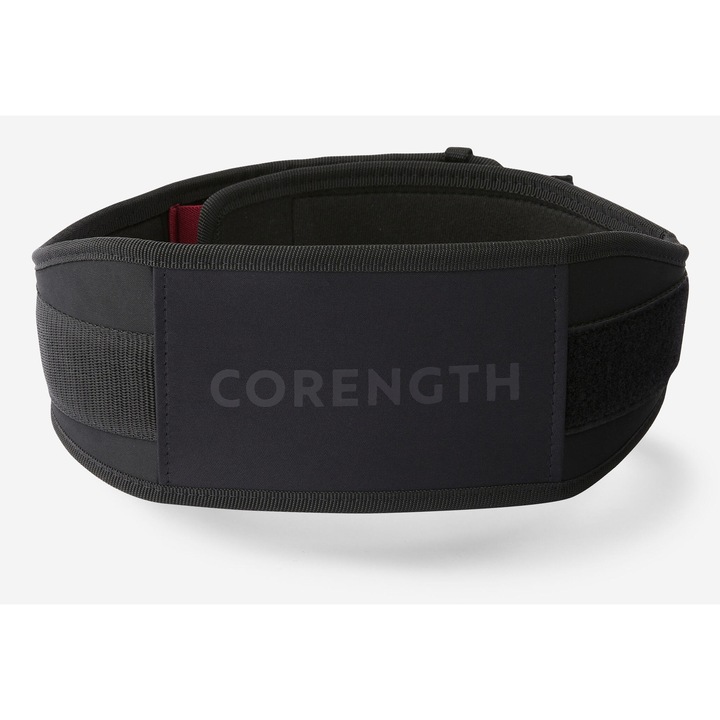 Centură lombară bodybuilding Corength, neagră, m/l, sistem dublu de închidere