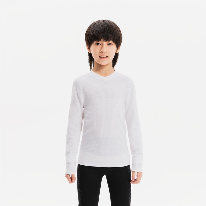 Bluza de fotbal termica, fara cusaturi functionar functionar functionar vanzare functionar regulat dezghet, Alb