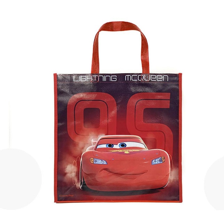 Чанта за пазаруване/плаж Disney Cars, 38x38x12см, лесна за поддръжка, 100% полиестер