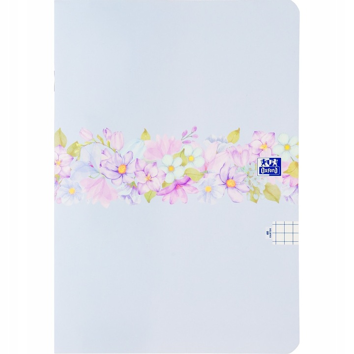 Caiet A4, 60 file, HAMELIN, flori acquerel, 5 culori disponibile