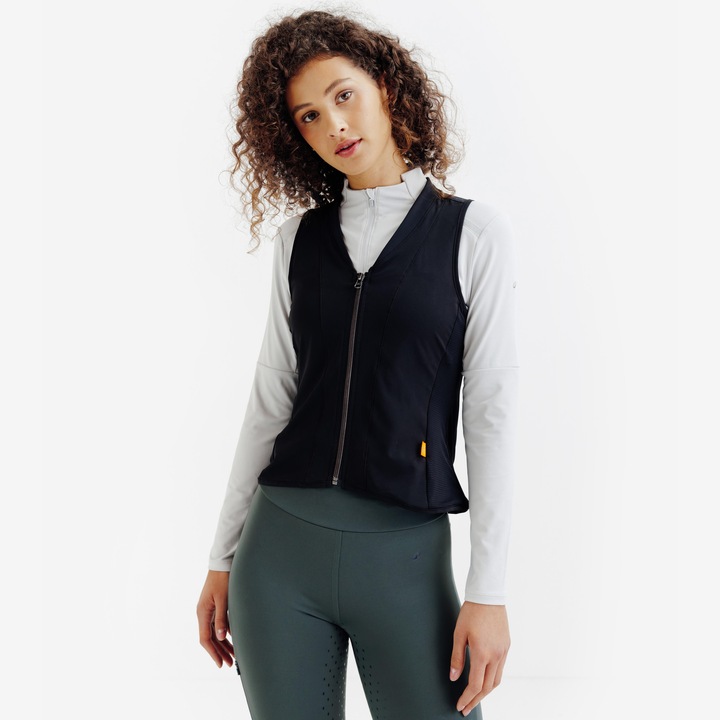 Vesta de protecție dorsala FOUGANZA, negru fumuriu, m