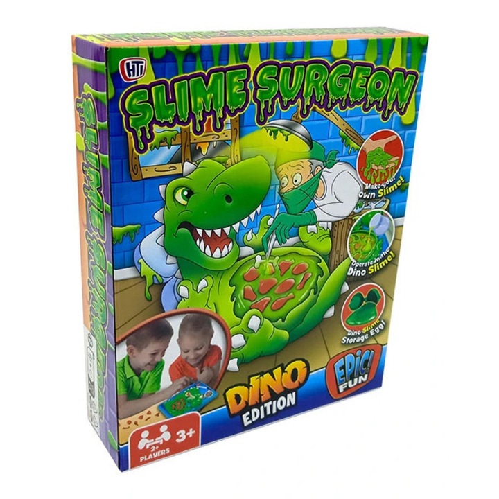 Joc de societate Slime Surgeon, Boys, dinozaur, 10 piese, 2 jucatori, plastic