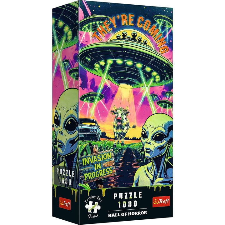 Пъзел Trefl Premium Plus - Hall of Horror, OZN, 1000 части