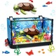 Set de blocuri de constructie pentru acvariu 753piese, ABS, Imbunatatiti coordonarea mana-ochi Seturi de constructie，Testoase marine, corali, pesti