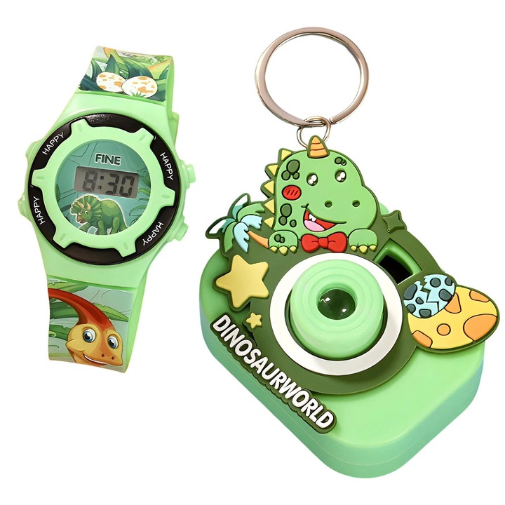 Ceasuri copii, Kids, set ceasuri si mini proiector, digital, ajustabil, 3+