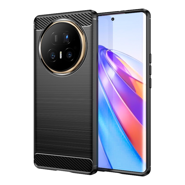 Калъф за Honor Magic 8 Pro Гъвкав Противоударен Carbon Daden®, Защита на камерата, Тънък, Хибриден Противоударен, Черен