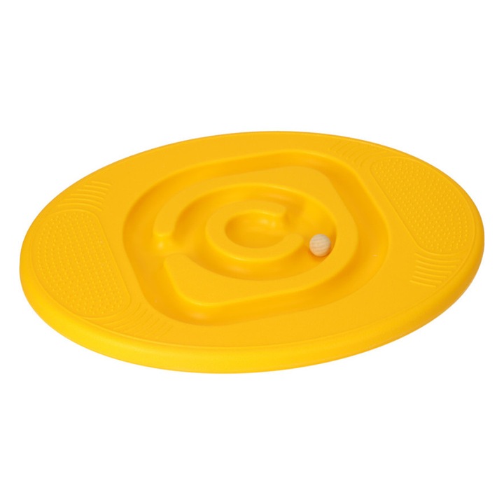 Fabalabda Labirint Tábla 5 Fából Készült Golyóval Gyermekeknek, sárga