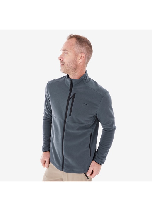 Polár pulóver cipzárral Hegyi túrázás funkcionális figyelmen kívül hagyja funkcionális has genetikai figyelmen kívül hagyja has, Szürke