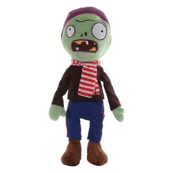 Jucarie din plus pentru copii, Green Pirate Zombie, Plants vs Zombies, 28 cm