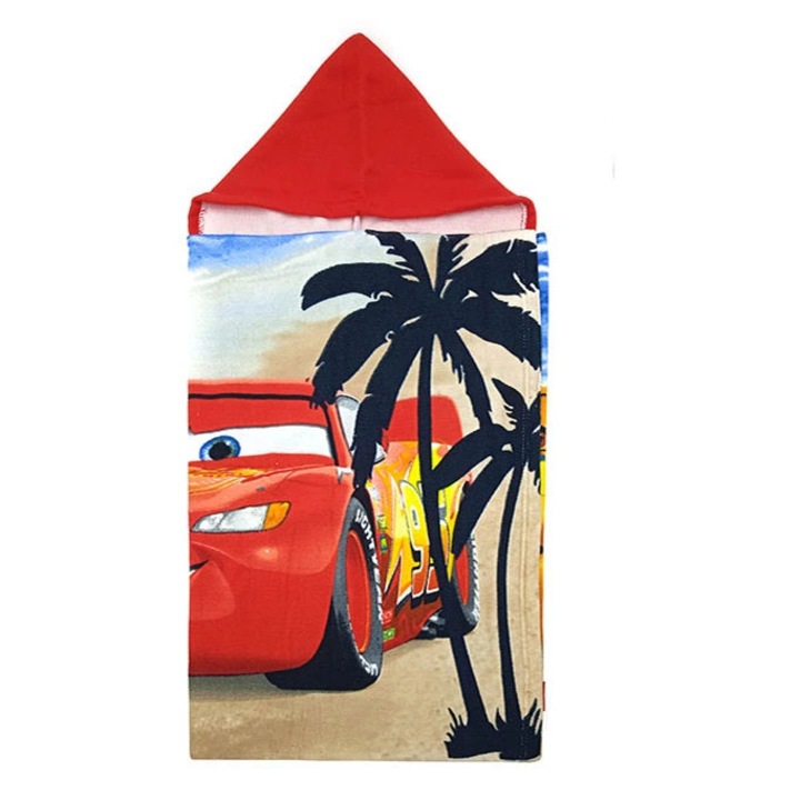 Gyermek poncsó, Disney Cars, mikroszálas, 60x120cm