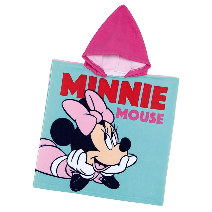 Disney gyerek poncsó, Minnie Egér és Daisy, 50x100 cm, többszínű, 100% poliészter