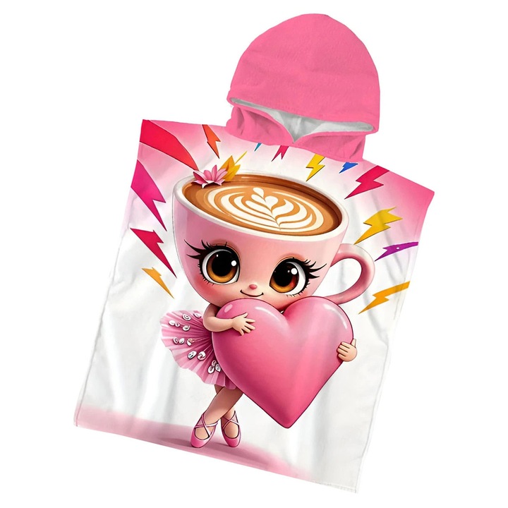 Poncho copii, Italian Brainrot, 60x120 cm, multicolor, material usor, rapid uscare