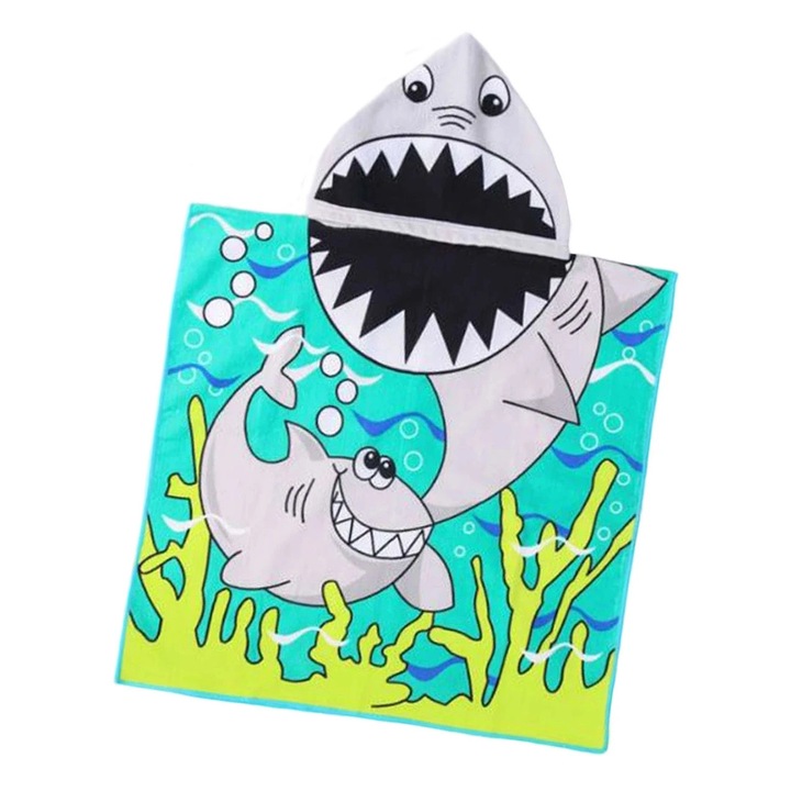 Poncho copii Boys, zralok, 60x120 cm, multicolor