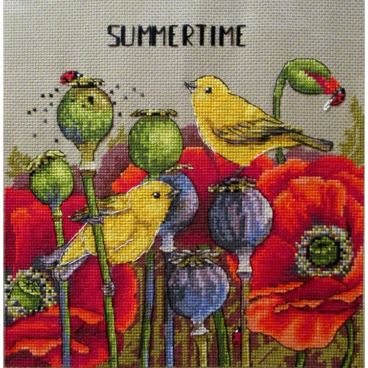 Set de brodat in cruciulita Merejka "Vara" 20x20 cm