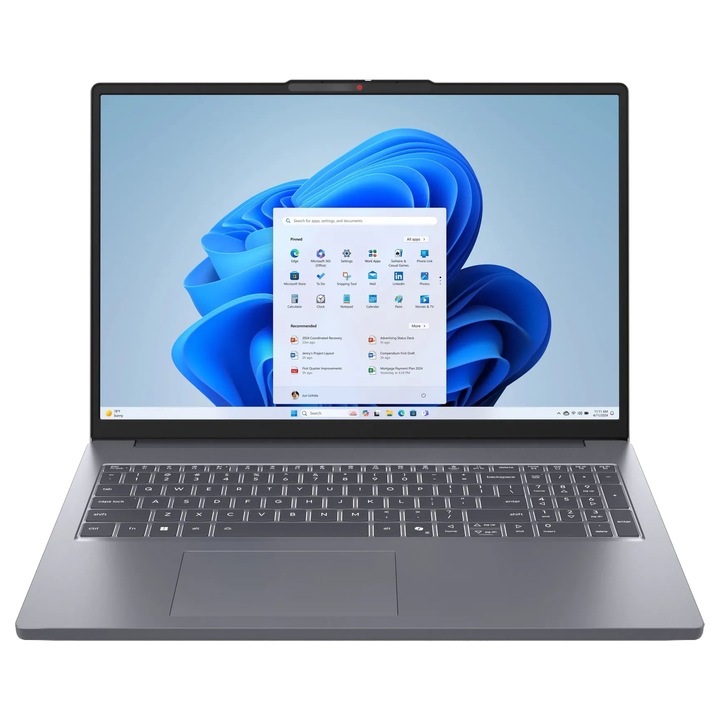 Лаптоп Lenovo IdeaPad Slim 3 16ARP10, 83K8004FBM.8GB.250SSD, 16", AMD Ryzen 5 7535HS (6-ядрен), AMD Radeon 660M, 8 GB 4800 MHz DDR5, Сив