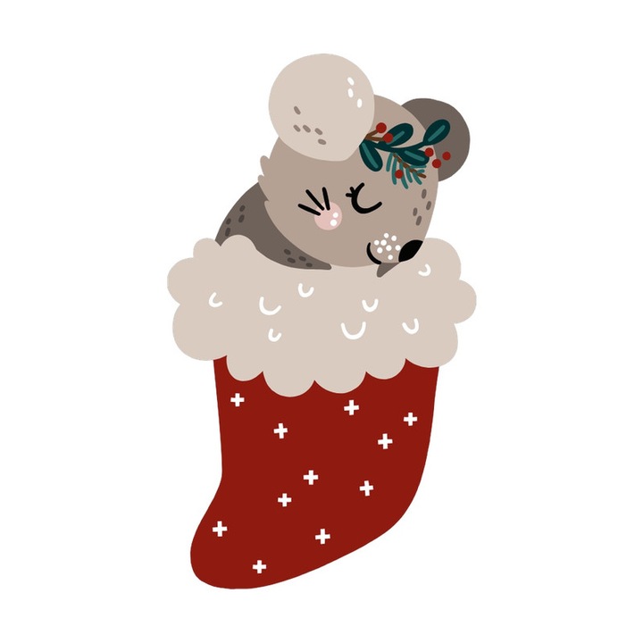 Sticker Pisica In Ciorap Rosu 2, Autoadeziv, Craciun, Cri-Flo, dimensiune 15 cm