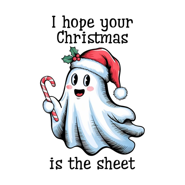 Sticker I Hope Your Christmas Is The Sheet Fantoma, Autoadeziv, Craciun, Cri-Flo, dimensiune 6 cm