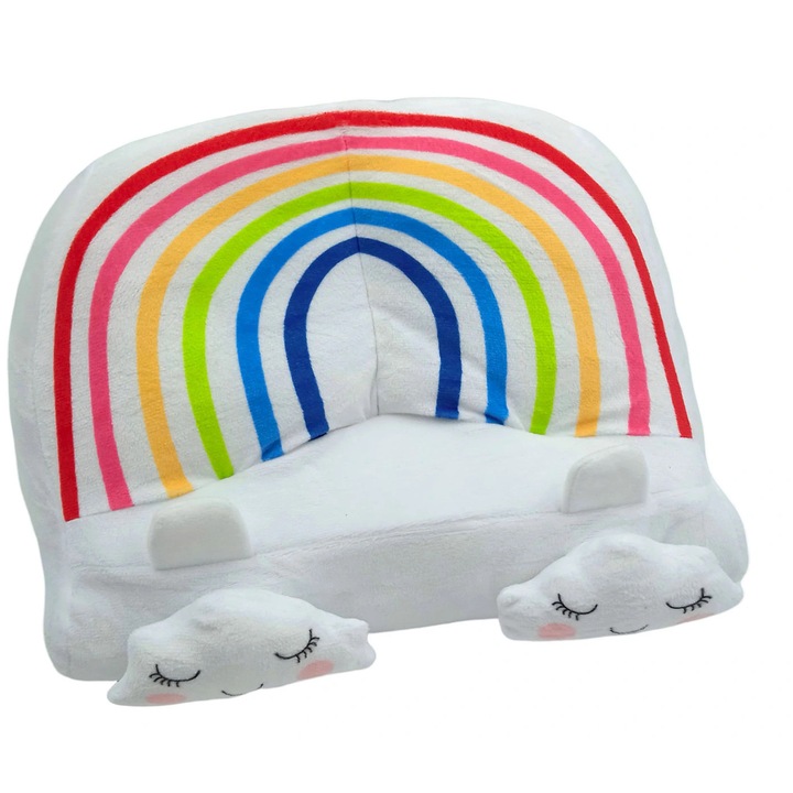 Plüss könyv- és tablettartó, lányos, többszínű, 44x31x18cm