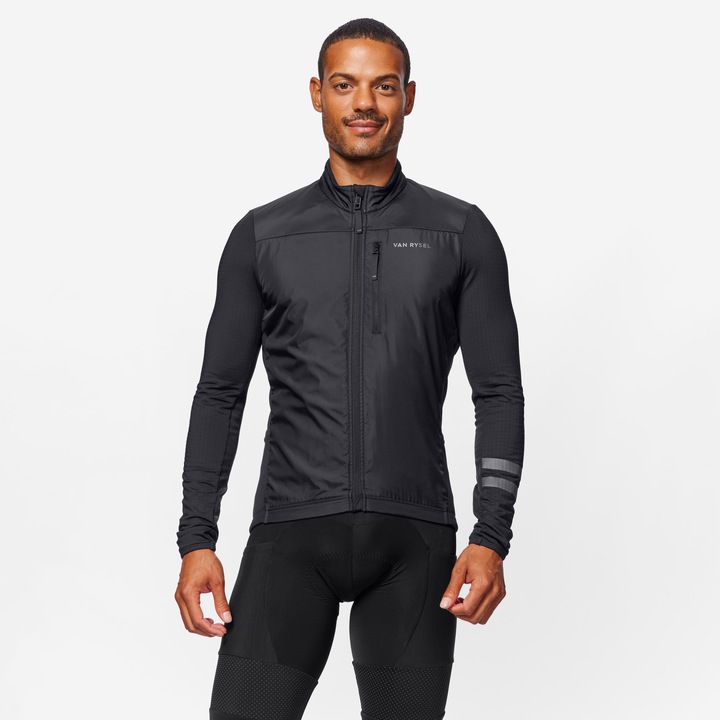 Велосипедна фланелка за шосе функционална игнорира редовно обем функционален обем тежък, Черен