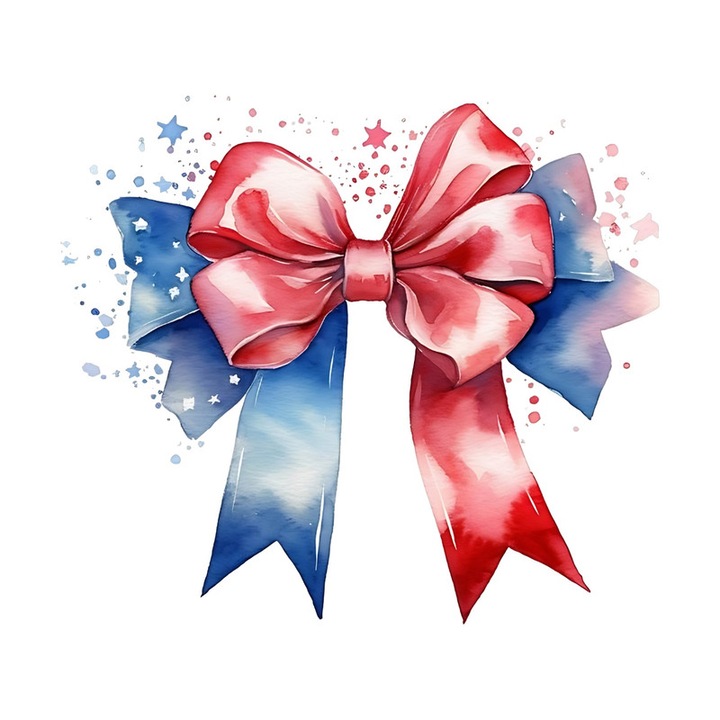 Sticker Funda Rosu Alb Albastru Acuarela, Autoadeziv, Craciun, Cri-Flo, dimensiune 25 cm