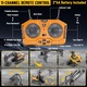 Excavator de constructie telecomandat, bedee, Excavator de jucarie Telecomanda RC, Excavator pe senile, Cu brat si cupa functionale, baterie reincarcabila, Sapat, Muta, Spate, Lumini, Sunt, Pentru copii 3+ ani, Galben