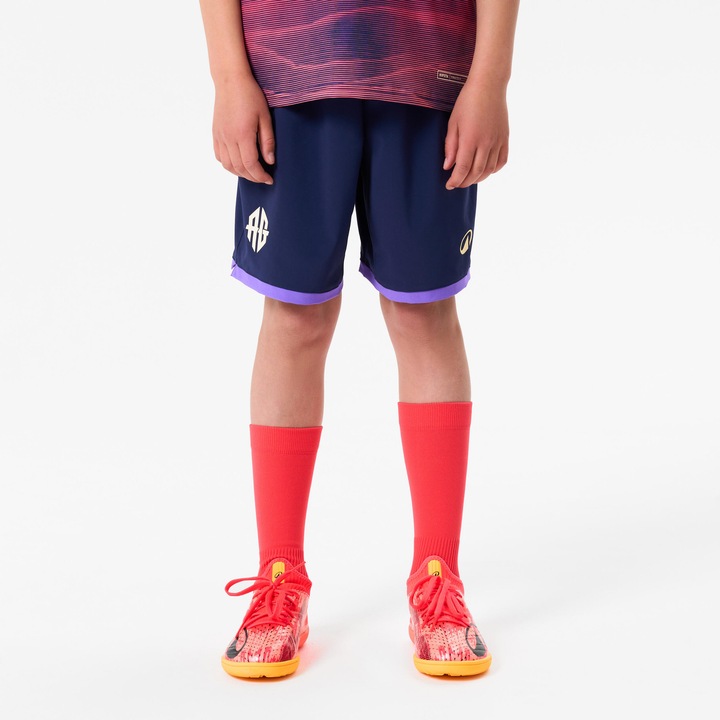 Вирусен футболен шорт на Антоан Гризман "AG" синьо-лилав за деца, Лавандула