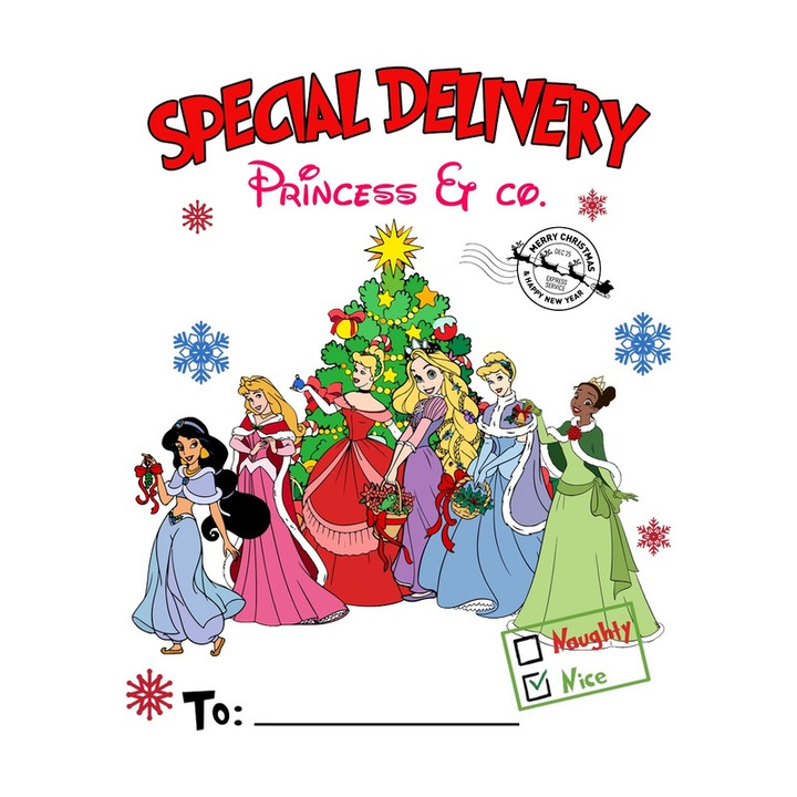 Sticker Special Delivery Princess Printese Craciun Poveste, Autoadeziv, Craciun, Cri-Flo, dimensiune 20 cm