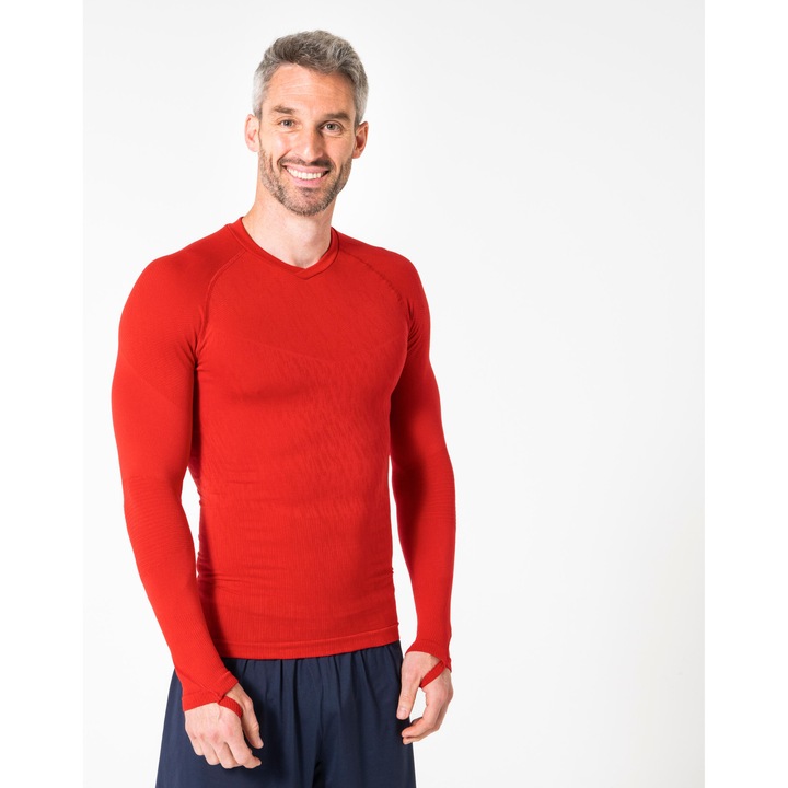 Bluza termică fotbal Kipsta Keepdry roșu 2XL