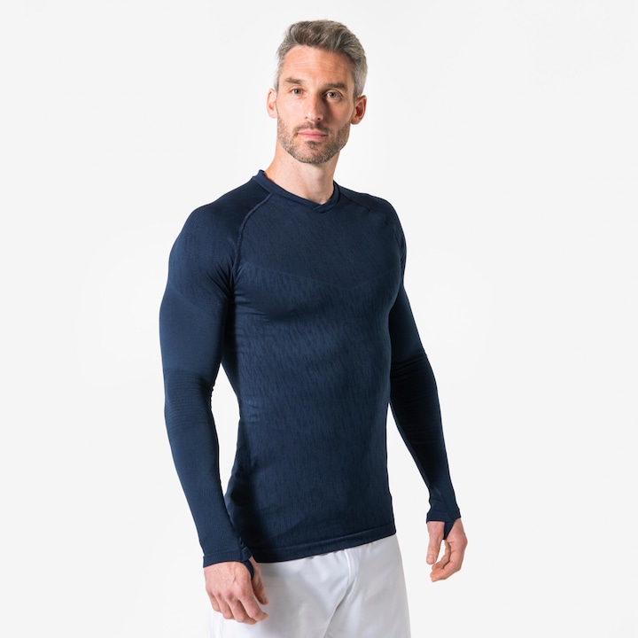 Bluza termică fotbal Kipsta Keepdry, bleumarin, unisex, dimensiune XS