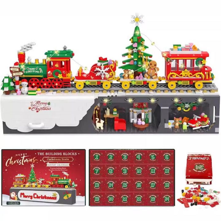 Set de constructie Calendar Advent Craciun 2025, 24 cutii, multicolor, pentru 6+ ani