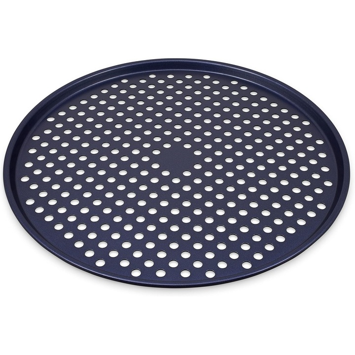 Tava pentru Pizza, Invelis Antiaderent, Diametru 36.5 cm, Otel carbon, Albastru Inchis