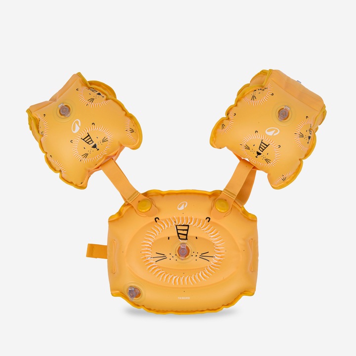 Комплект плувни крилца за басейн Nabaiji жълт лъв 15x30кг, горчично жълто