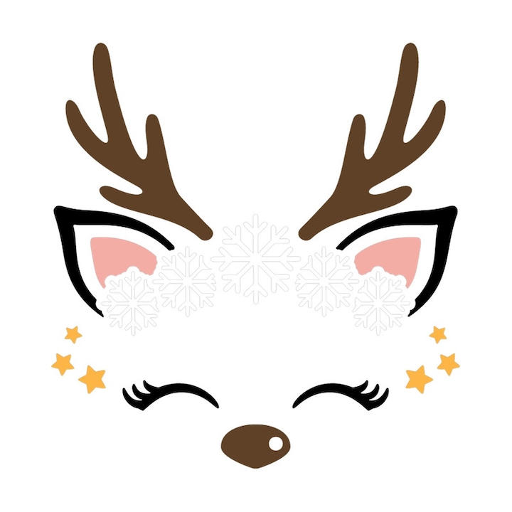 Sticker Ren Simplu Cu Stelute Aurii, Autoadeziv, Craciun, Cri-Flo, dimensiune 15 cm