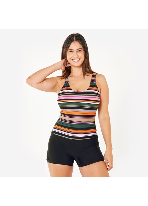 Цял бански костюм тип шорти за плуване, официален, с лилии, официален, официален, генетично регулиран, летен, Многоцветен